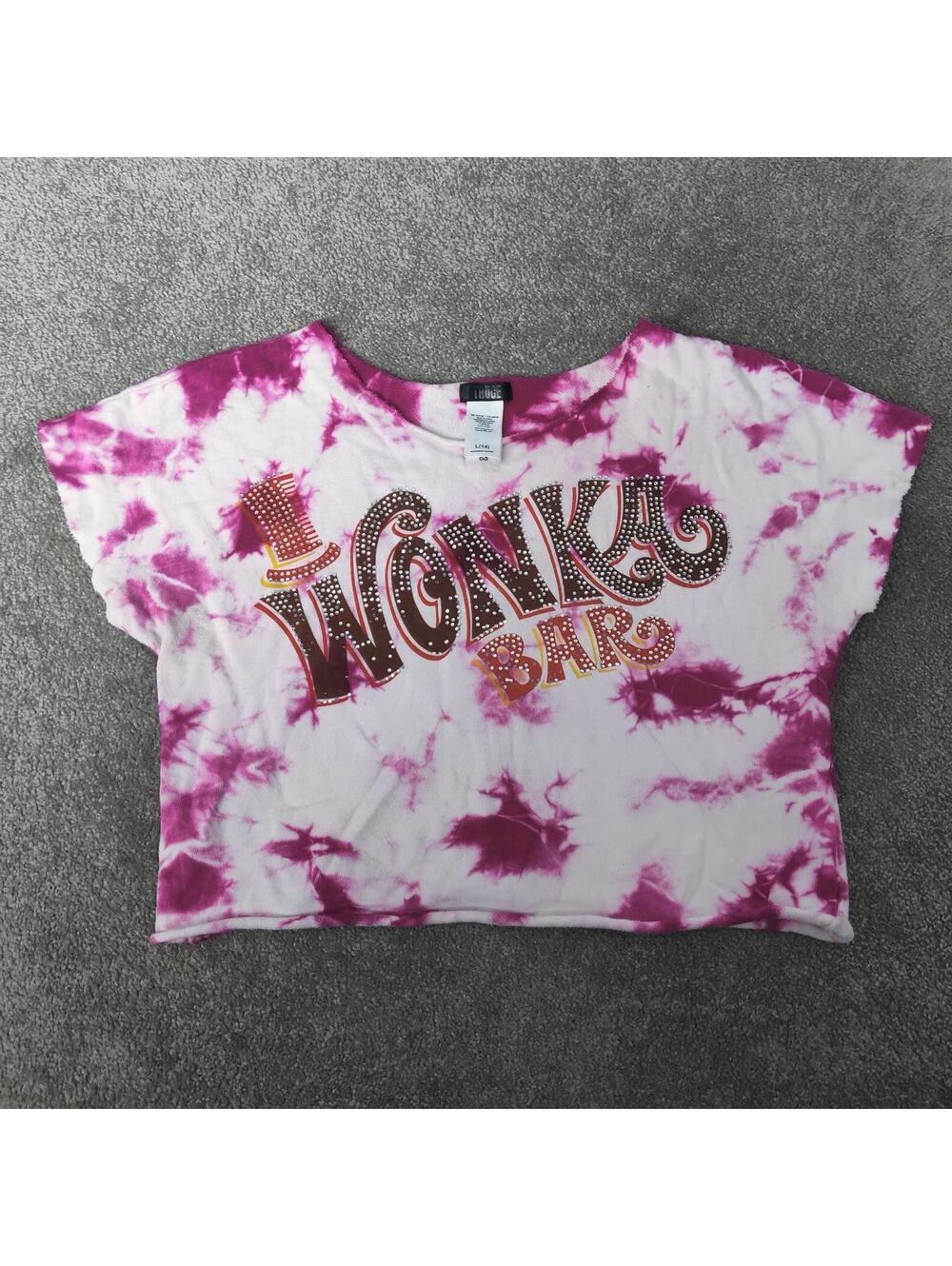 Truce Girls Pink Tie Dye Graphic Tube Top Size 14 Large